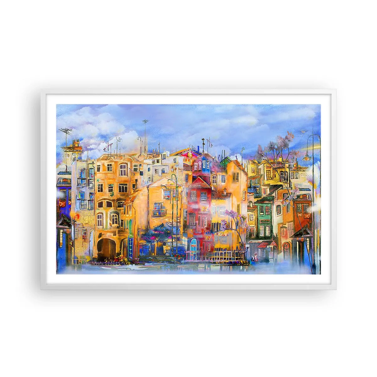 Poster in einem weißen Rahmen - Wir sind zusammen - 91x61 cm