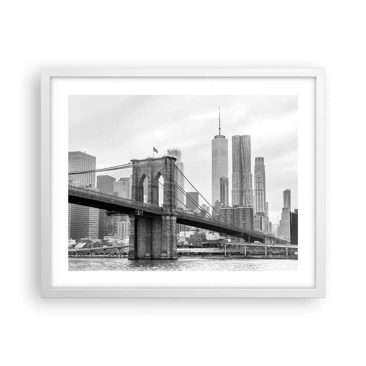 Poster in einem weißen Rahmen - New Yorker Atmosphäre - 50x40 cm