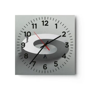 Wanduhr - Glasuhr - Und wie soll man davon klug werden - 30x30 cm