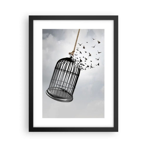 Poster in einem schwarzem Rahmen - Glaube ... Hoffnung ... Freiheit! - 30x40 cm