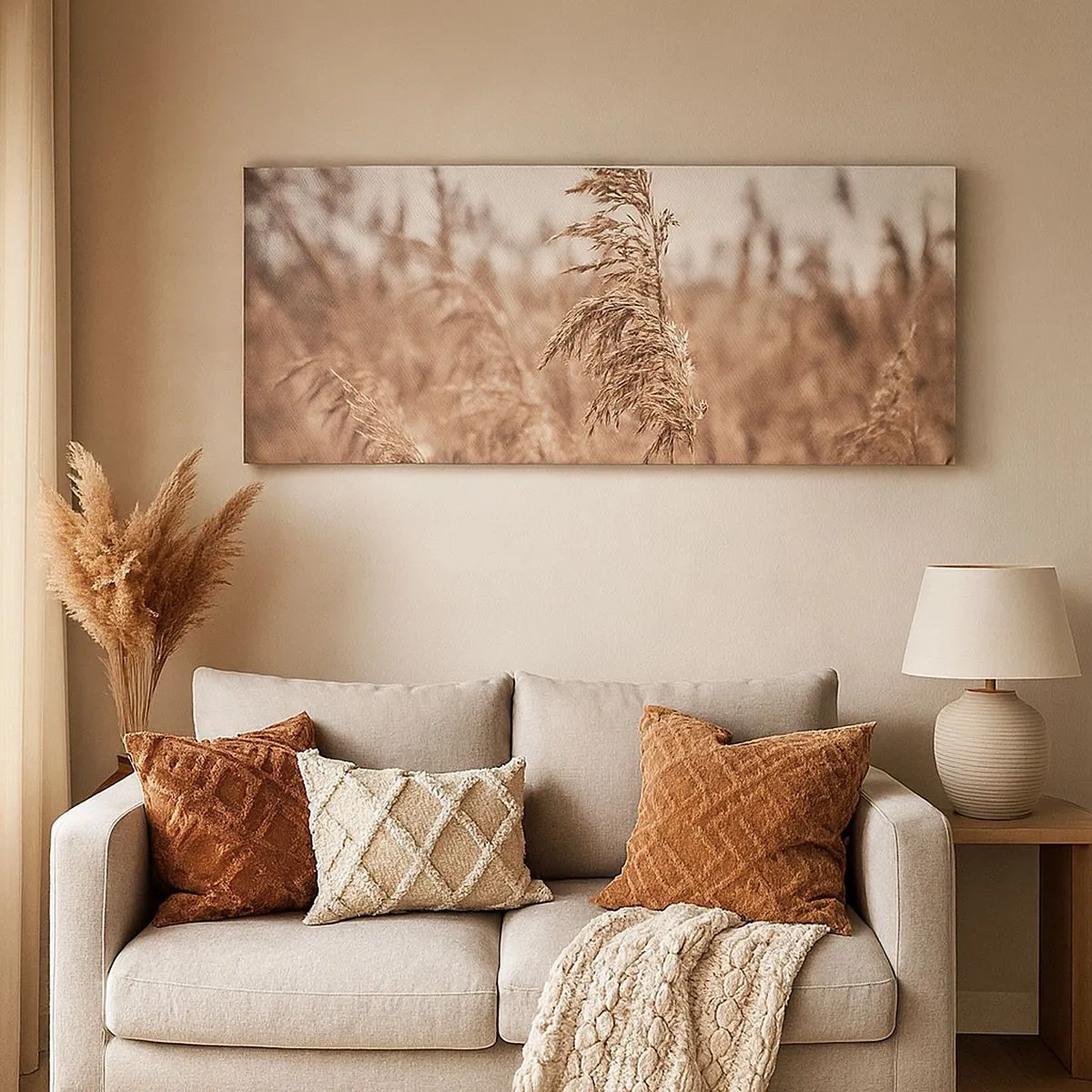 Bild auf Leinwand - Leinwandbild - Auf den Feldern ist es schon Herbst - 100x40 cm