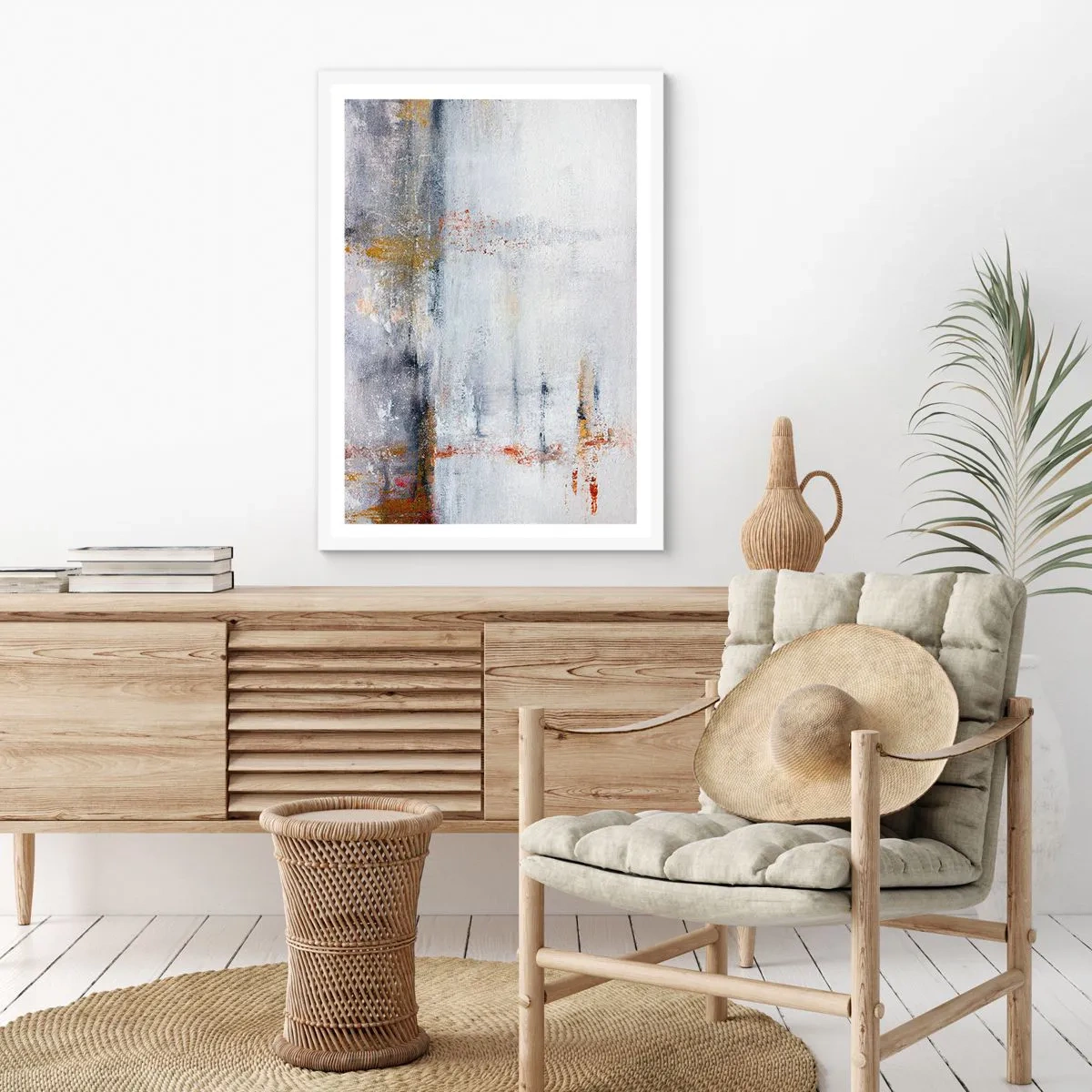 Poster in einem weißen Rahmen - Hinter dem Luftvorhang - 50x70 cm