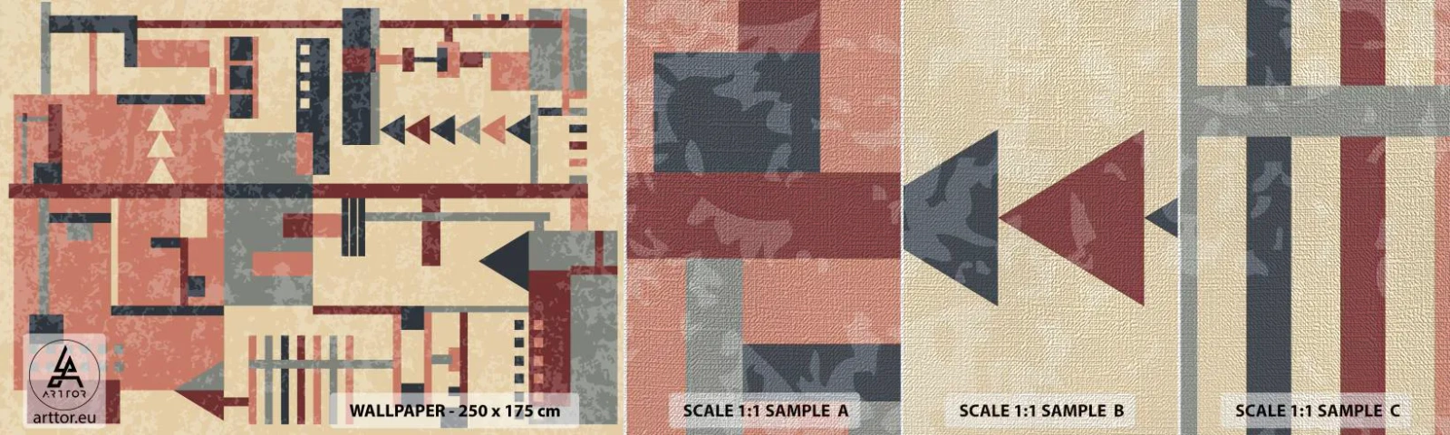 Fototapeten Muster Premium Canvas - Eine Kombination aus Vertikalen und Ebenen - Abstraktion, Stück, Modernes Muster - 100x30 cm