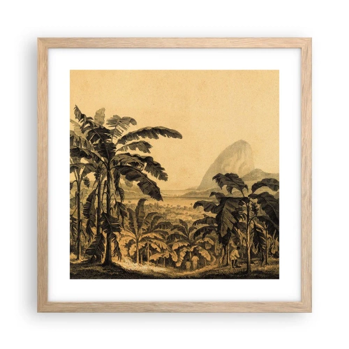 Poster in einem Rahmen aus heller Eiche - in einem kolonialen Klima - 40x40 cm