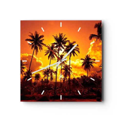 Wanduhr - Glasuhr - Berge brennen, Wälder brennen - 40x40 cm