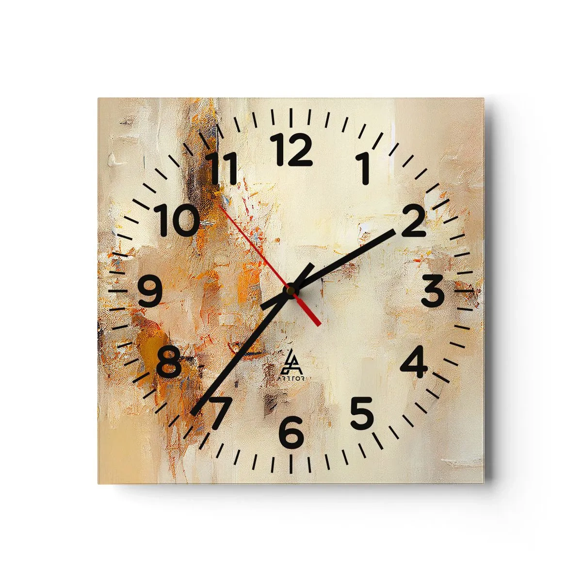 Wanduhr - Glasuhr - Seele aus Bernstein - 40x40 cm