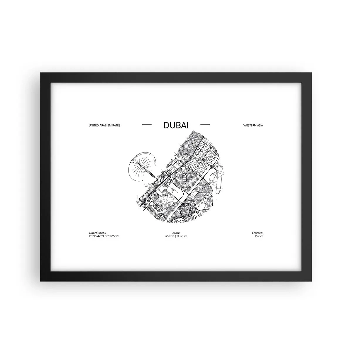 Poster in einem schwarzem Rahmen - Anatomie von Dubai - 40x30 cm