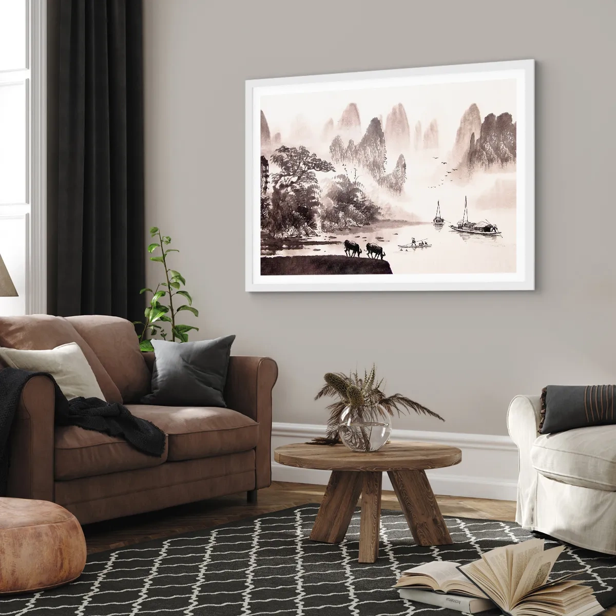 Poster in einem weißen Rahmen - Der exotische Alltag des Ostens - 100x70 cm