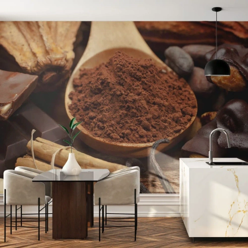 Selbstklebende Fototapete Deluxe Sticker - Die Beste gegen Sorgen - Gastronomie, Schokolade, Kaffee - 100x70 cm