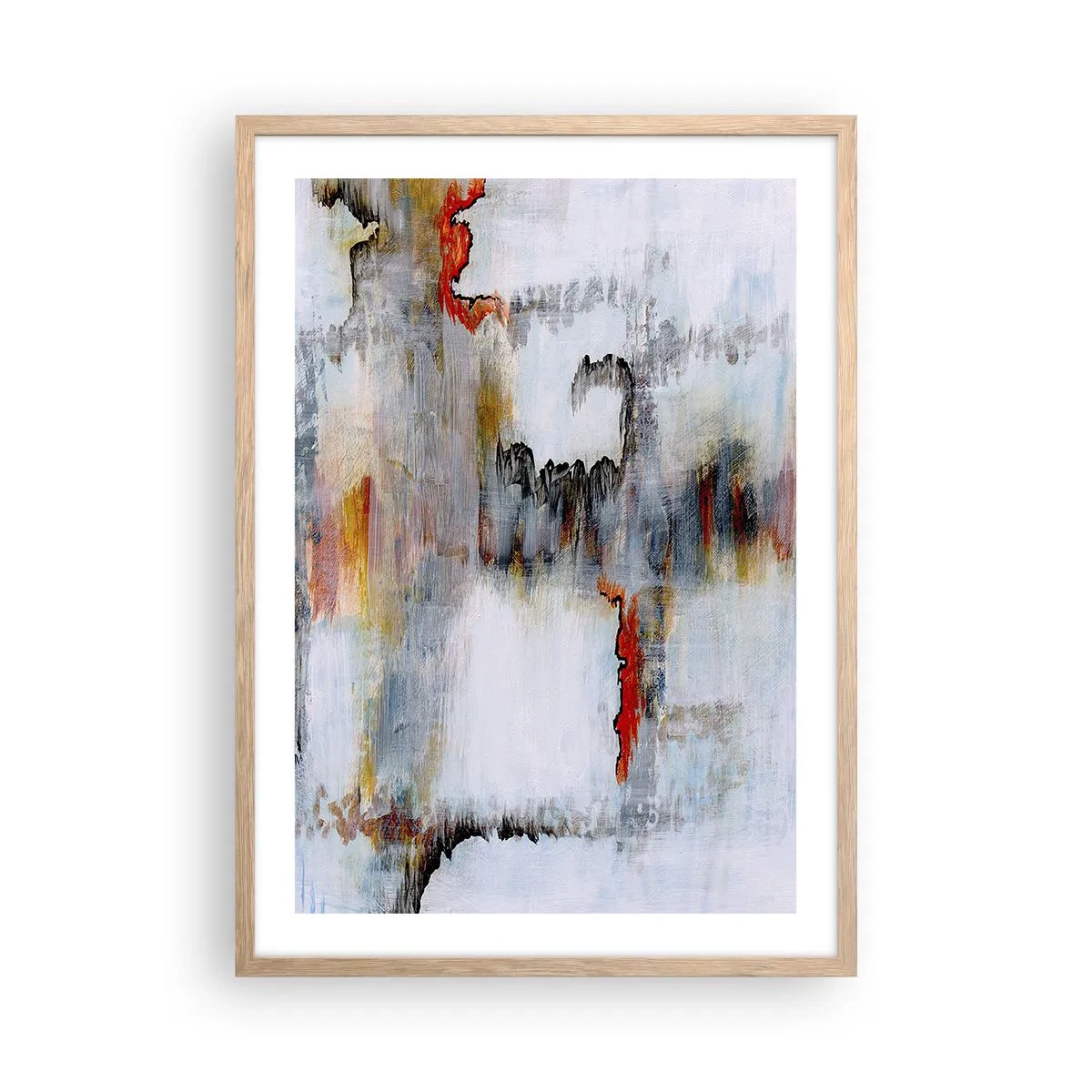 Poster in einem Rahmen aus heller Eiche - Ein Stock auf dem Wasser - 50x70 cm