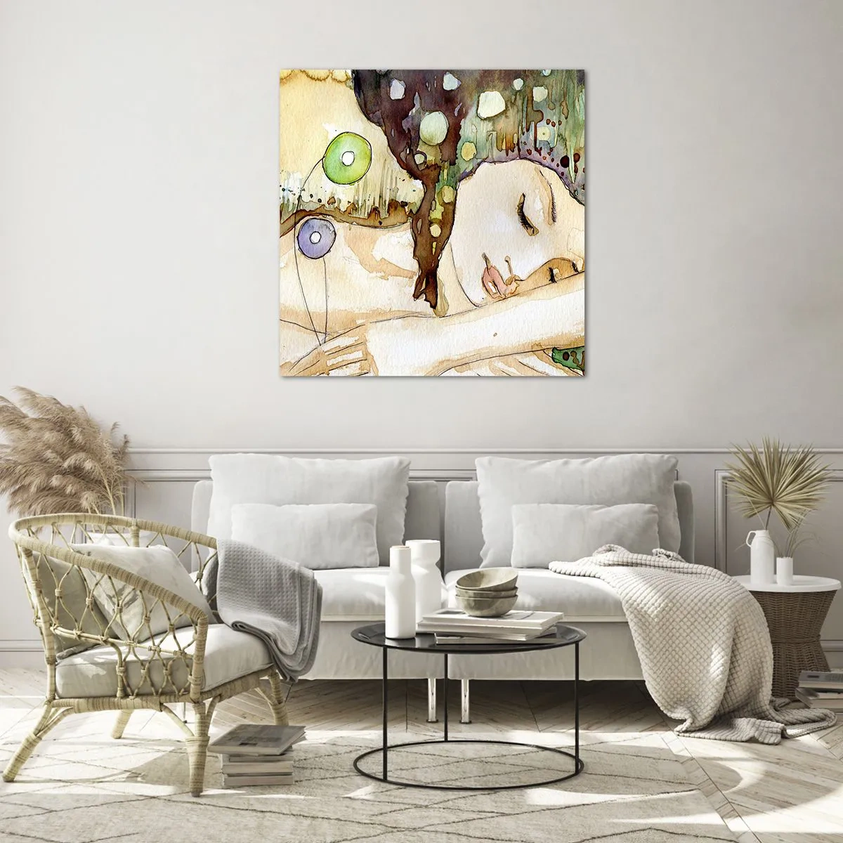 Glasbild - Bild auf glas - Ein smaragd-violetter Traum - 60x60 cm