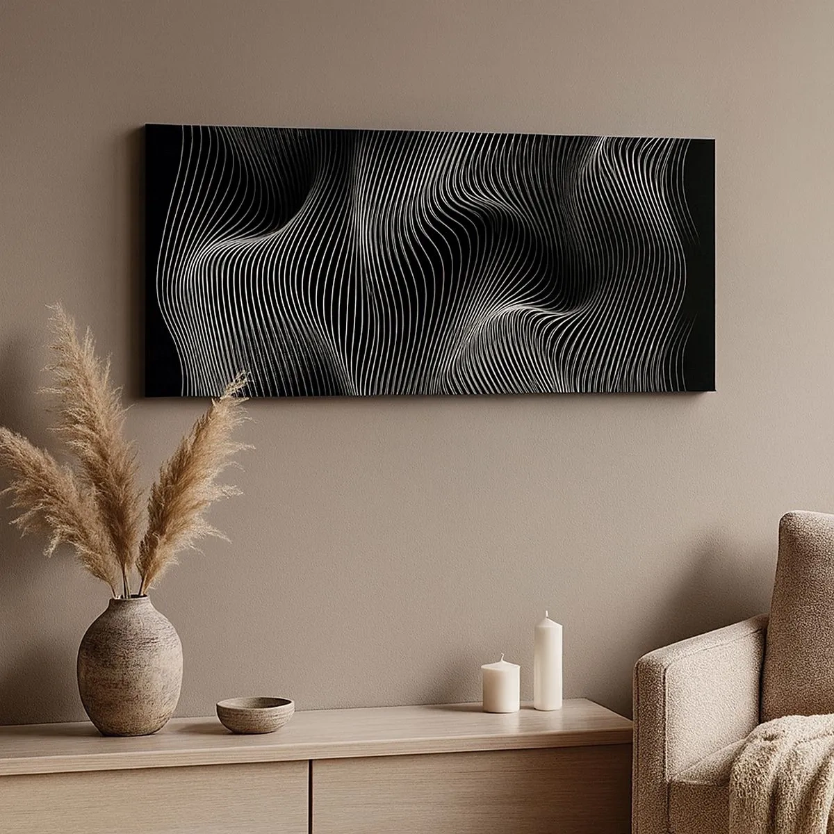 Bild auf Leinwand - Leinwandbild - Lichttanz im Raum - 100x40 cm