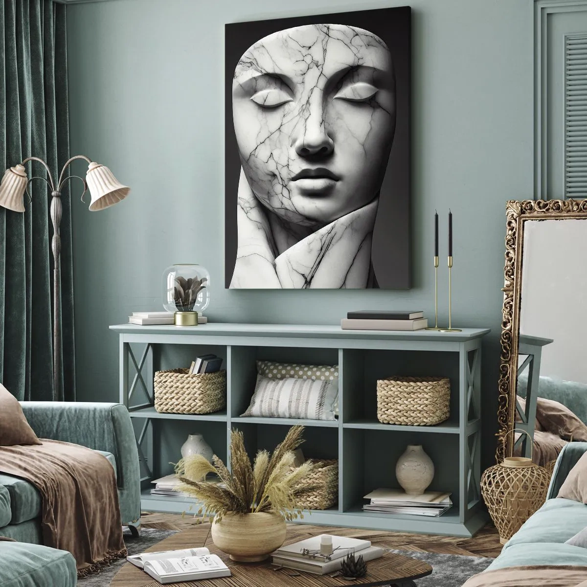 Bild auf Leinwand - Leinwandbild - Marmorformen - 80x120 cm