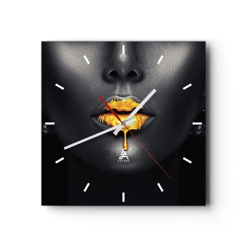 Wanduhr - Glasuhr - Goldmaul - 40x40 cm