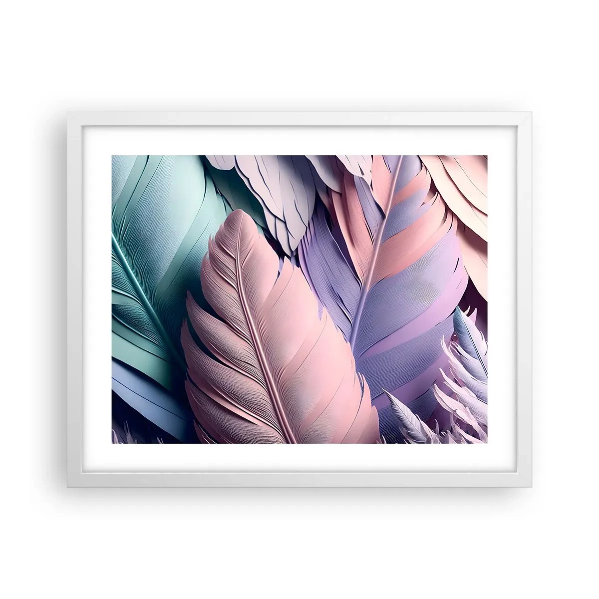 Poster in einem weißen Rahmen - Vogel-Chic - 50x40 cm