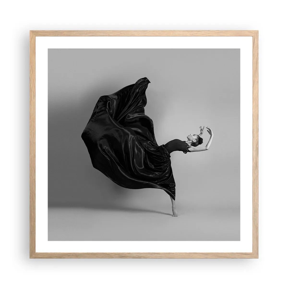 Poster in einem Rahmen aus heller Eiche - Beflügelt durch die Musik - 60x60 cm