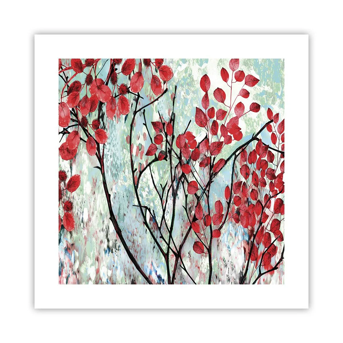 Poster - Baum in Scharlachrot - 40x40 cm