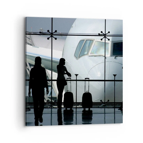 Bild auf Leinwand - Leinwandbild - Vis a vis am Flughafen - 70x70 cm