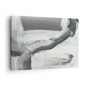 Bild auf Leinwand - Leinwandbild - Grau-weiße Abstraktion mit dynamischen Linien - 70x50cm - Entscheidender Schritt - Moderne Wanddekoration für Wohnzimmer und Schlafzimmer ARTTOR