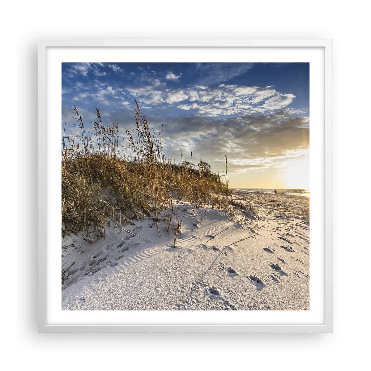 Poster in einem weißen Rahmen - Einladung zu einem Spaziergang - 60x60 cm