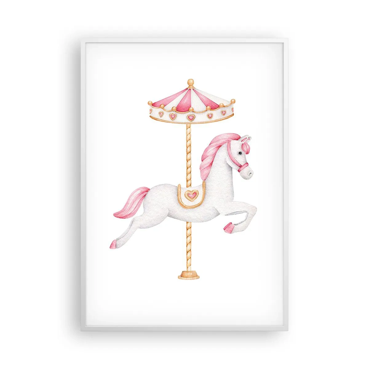 Poster in einem weißen Rahmen - Er legte los - 70x100 cm