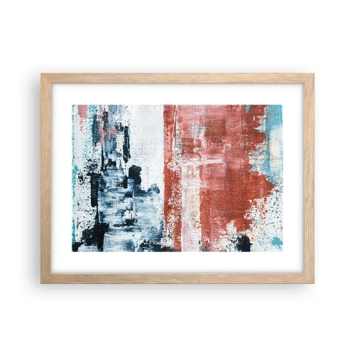 Poster in einem Rahmen aus heller Eiche - Fünfzig-Fünfzig abstrakt - 40x30 cm