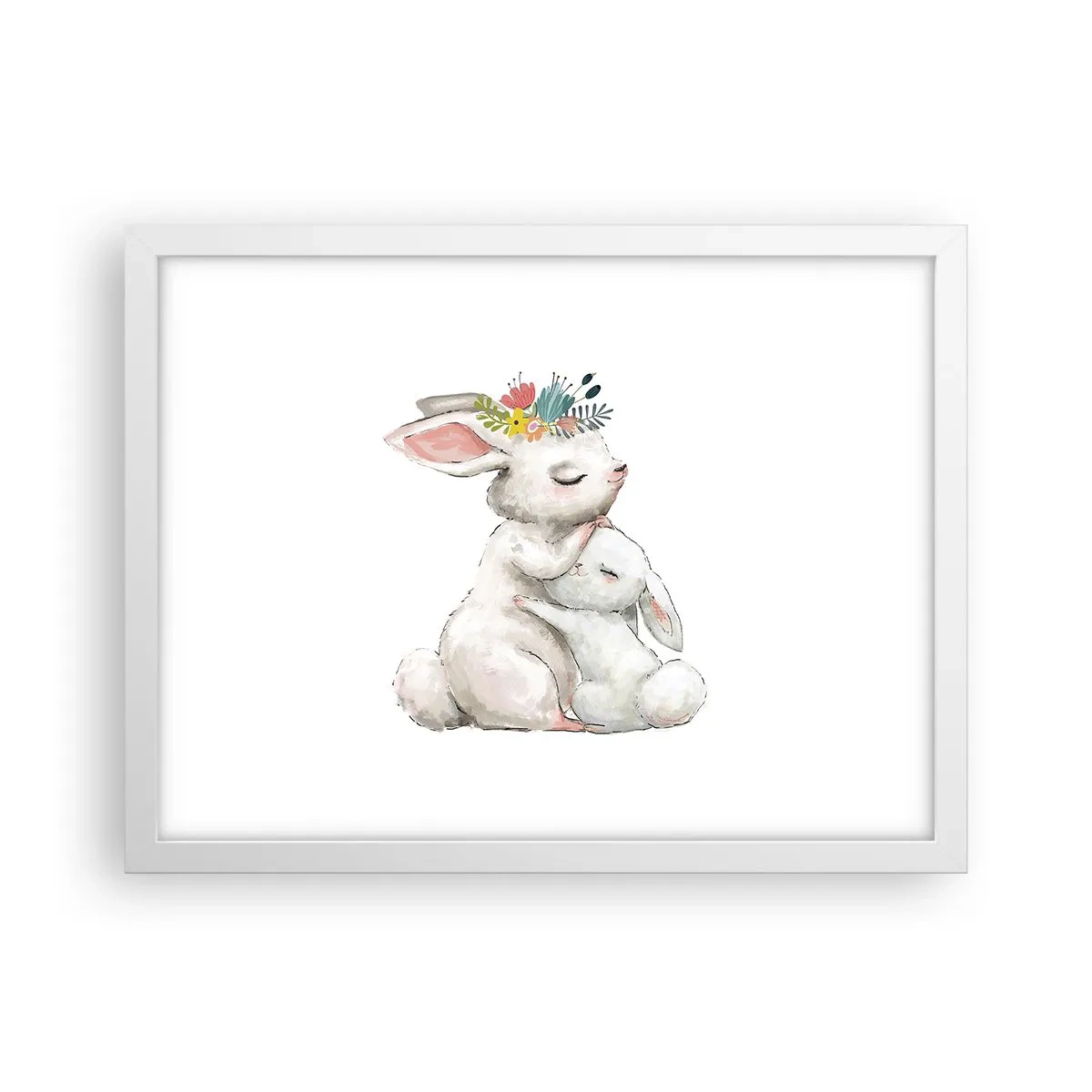 Poster in einem weißen Rahmen - Bei Mama ist's am schönsten - 40x30 cm