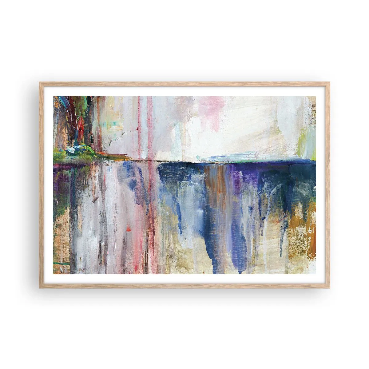 Poster in einem Rahmen aus heller Eiche - Bunte Eindrücke und Assoziationen - 100x70 cm