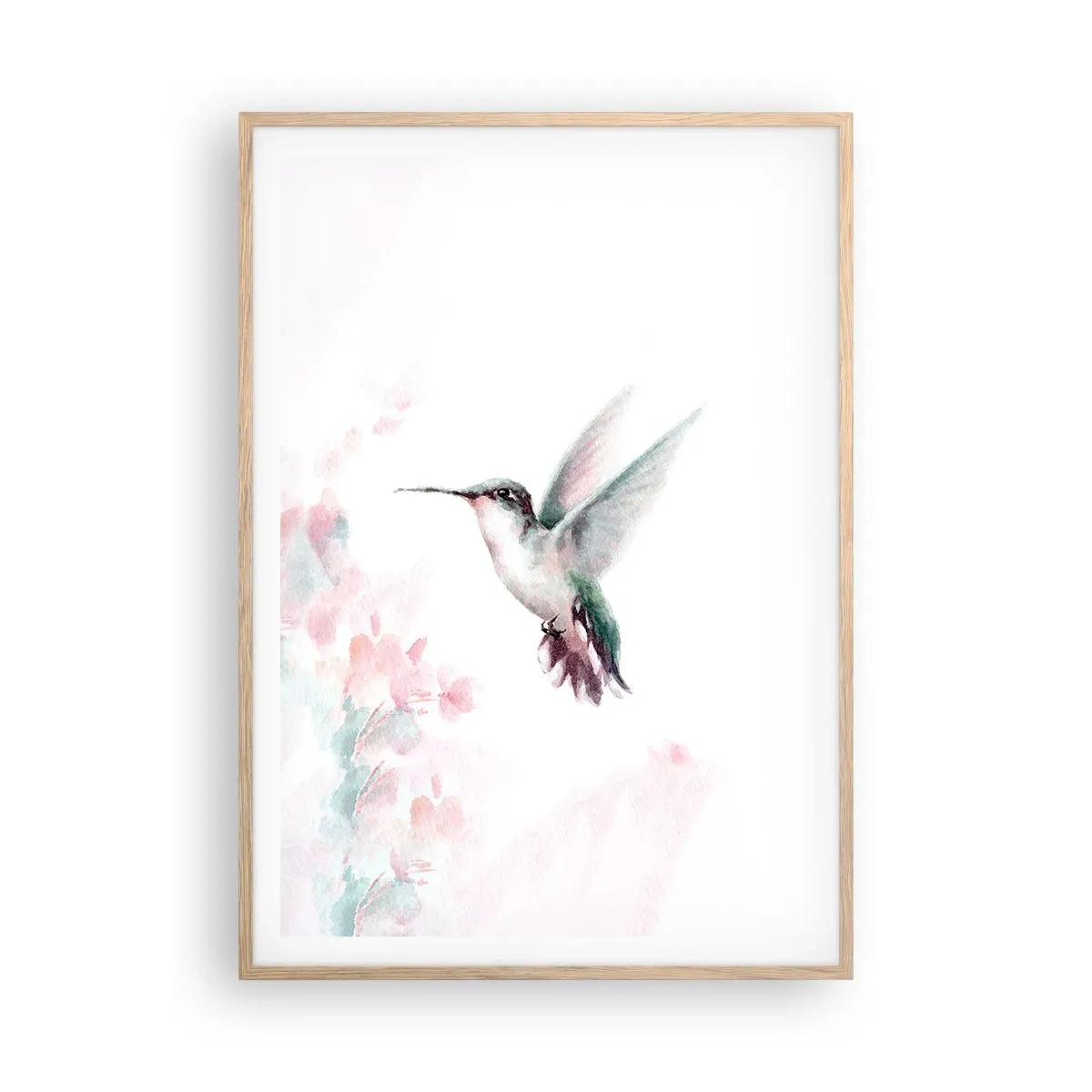 Poster in einem Rahmen aus heller Eiche - Im Flattern gehalten - 70x100 cm