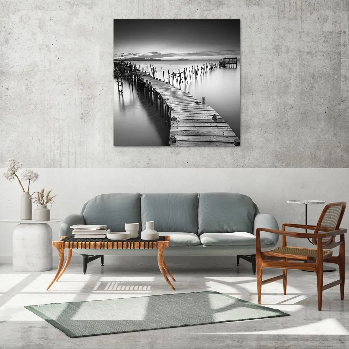 Glasbild - Bild auf glas - Der Frieden eines vergessenen Ufers - 50x50 cm