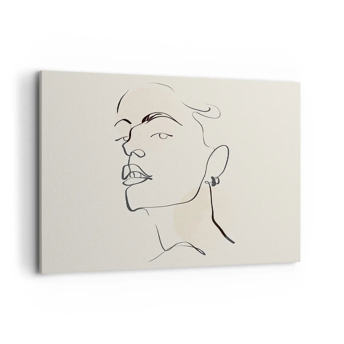 Bild auf Leinwand - Leinwandbild - Minimalistische Skizze eines Frauengesichts - 100x70cm - Ein stolzer Blick - Moderne Wanddekoration für Wohnzimmer und Schlafzimmer ARTTOR