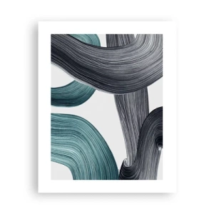 Poster - Smaragdgrüne und schwarze Pfade - 40x50 cm