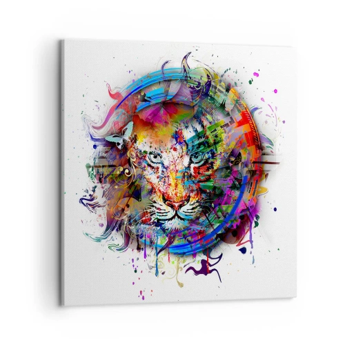 Bild auf Leinwand - Leinwandbild - Es lauert hinter einem Regenbogenschleier - 50x50 cm