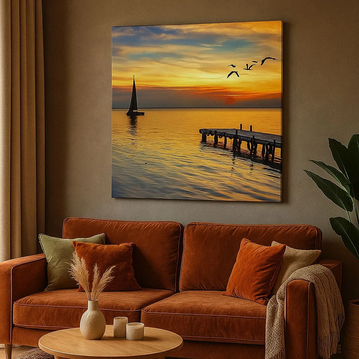 Bild auf Leinwand - Leinwandbild - Abendrückkehr - 30x30 cm