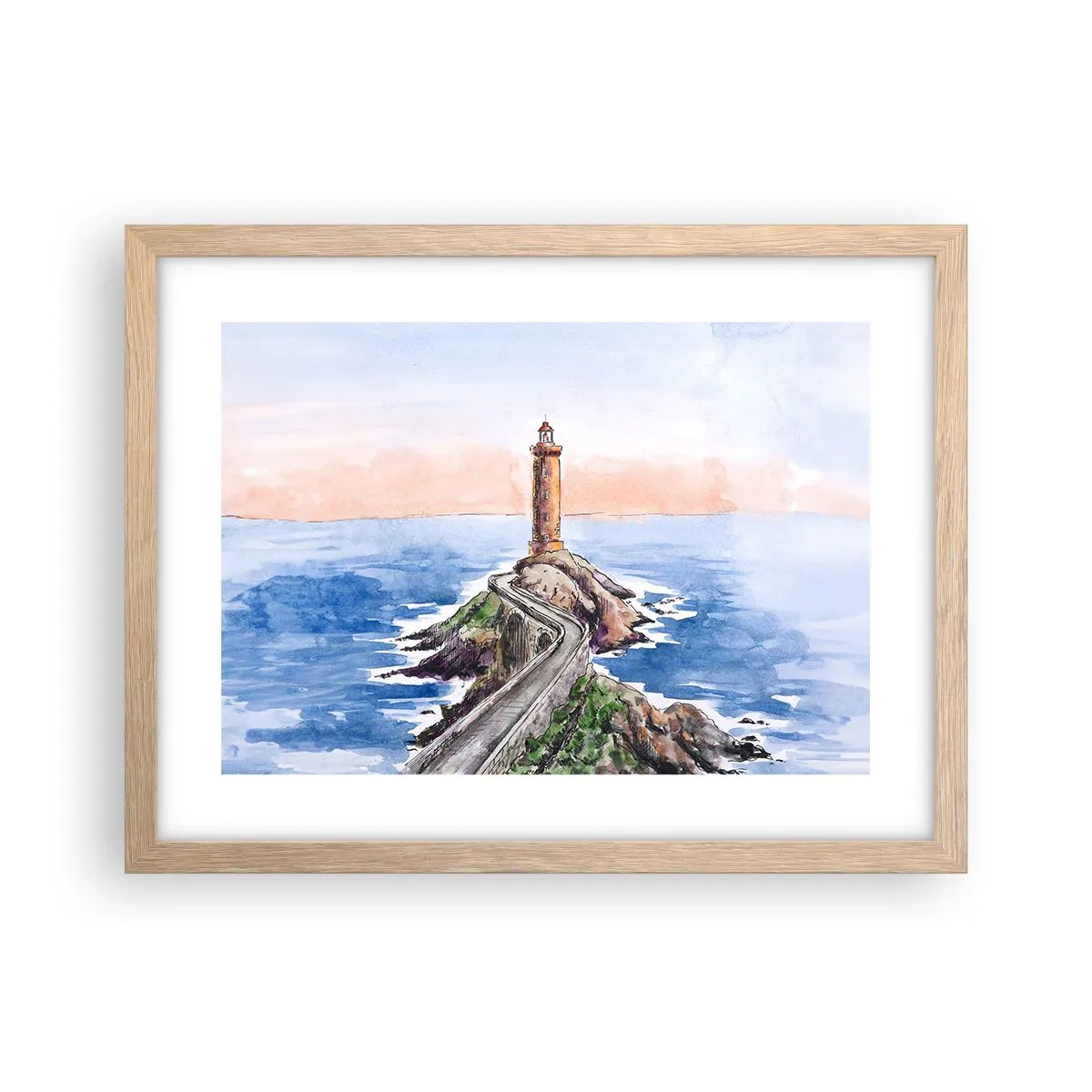 Poster in einem Rahmen aus heller Eiche - Dem Meer zugewandt - 40x30 cm