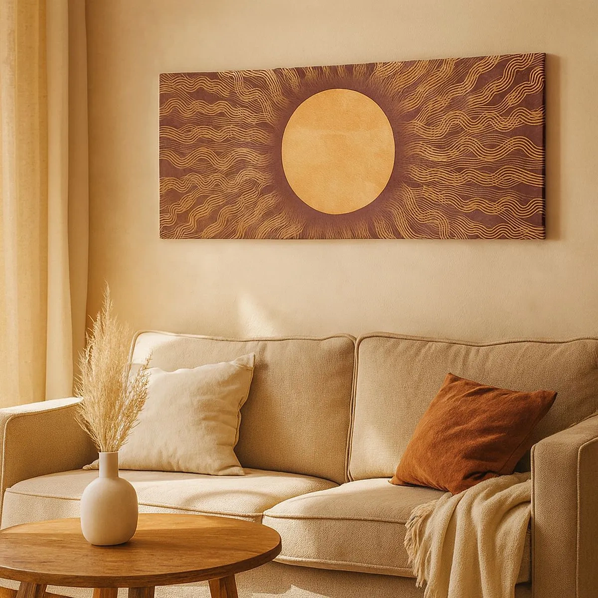 Bild auf Leinwand - Leinwandbild - Sonnensymbol - 100x40 cm