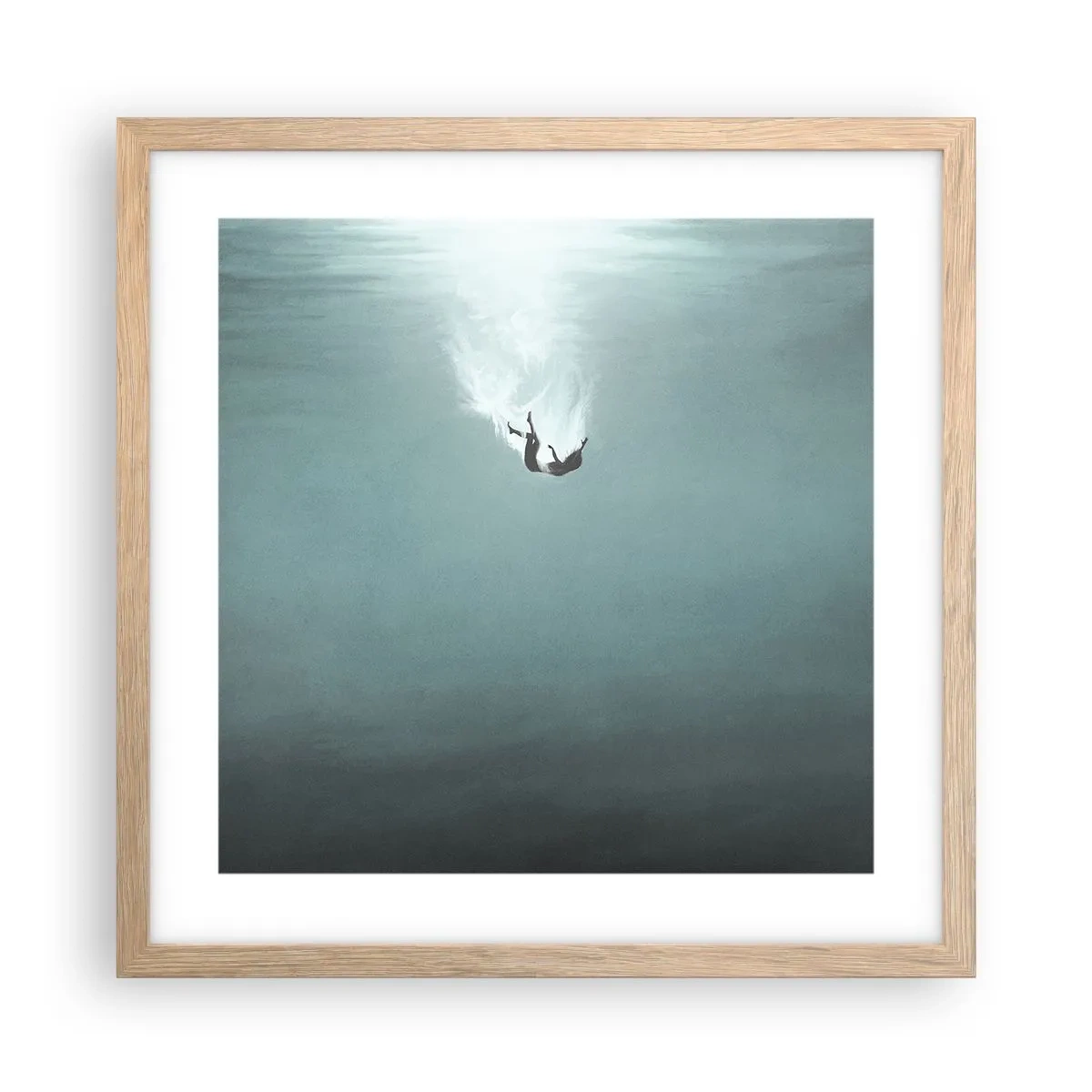 Poster in einem Rahmen aus heller Eiche - In den Armen des Ozeans - 40x40 cm