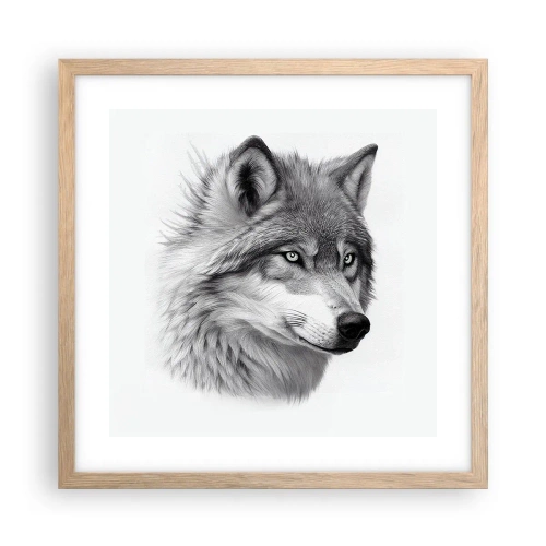 Poster in einem Rahmen aus heller Eiche - Alpha – ohne Zweifel - 40x40 cm