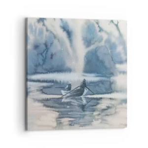 Bild auf Leinwand - Leinwandbild - Angler in ihrem Paradies - 70x70 cm