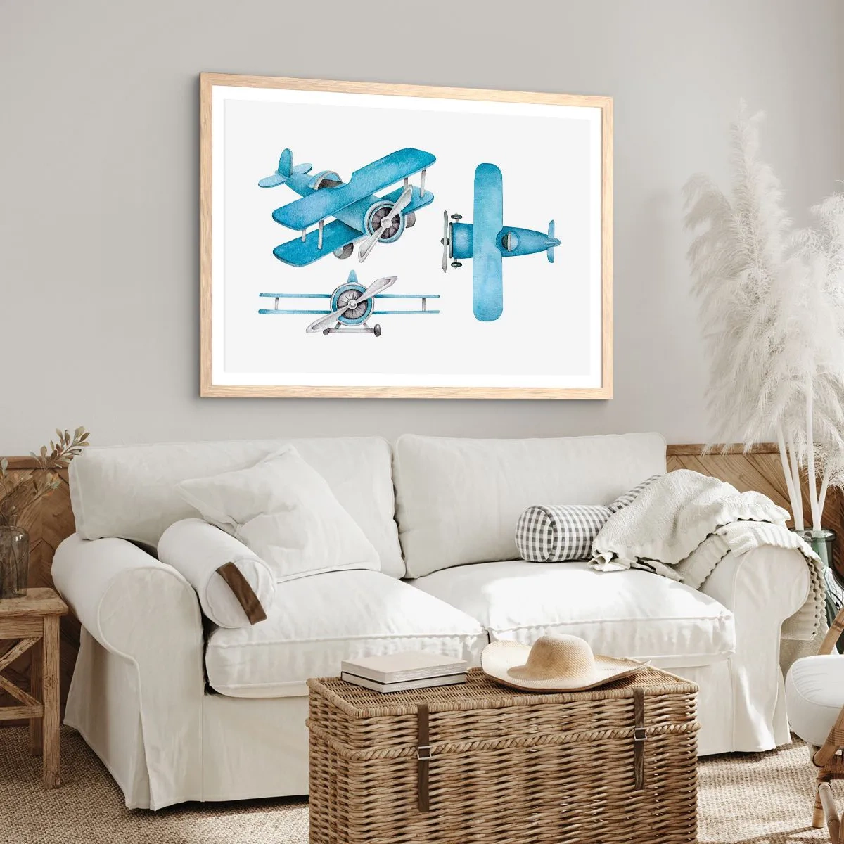 Poster in einem Rahmen aus heller Eiche - Geboren um zu gewinnen - 70x50 cm