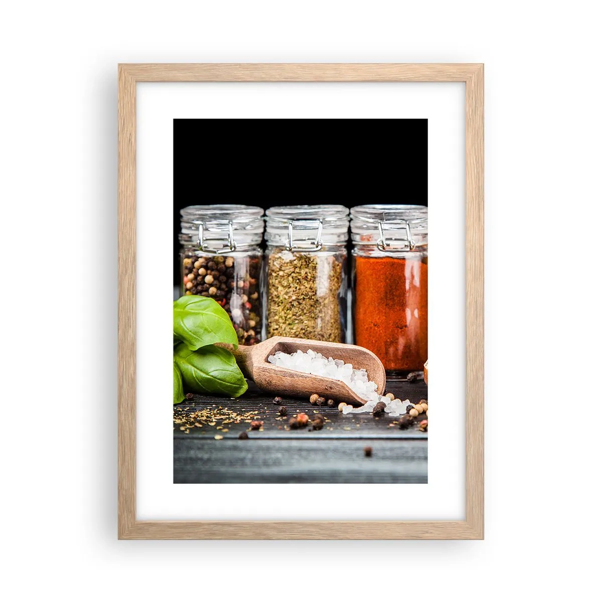 Poster in einem Rahmen aus heller Eiche - Für einen Geschmack des Lebens - 30x40 cm