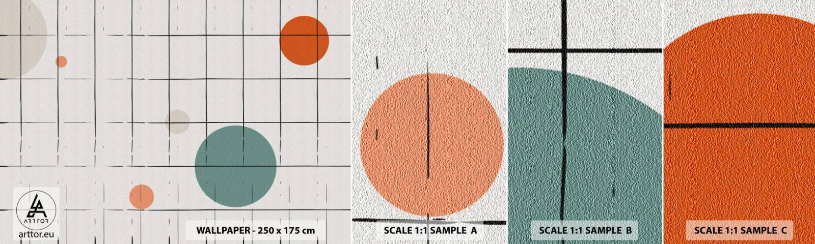 Fototapeten Muster Selbstklebend Deluxe Sticker - Gefangen. Wir oder sie? - Hintergrund, Räder, Gitter - 100x30 cm