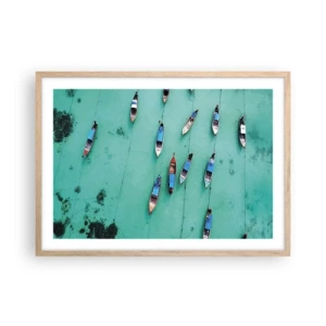 Poster in einem Rahmen aus heller Eiche - In freudiger Erwartung - 70x50 cm