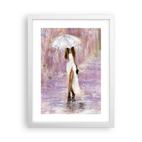 Poster in einem weißen Rahmen - Im lila Regen - 30x40 cm