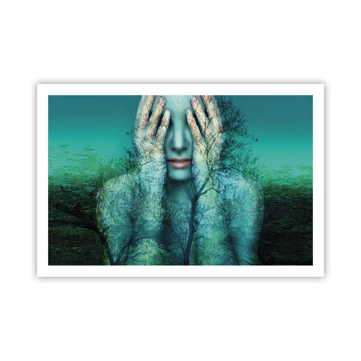 Poster - Eingetaucht in Blau - 91x61 cm