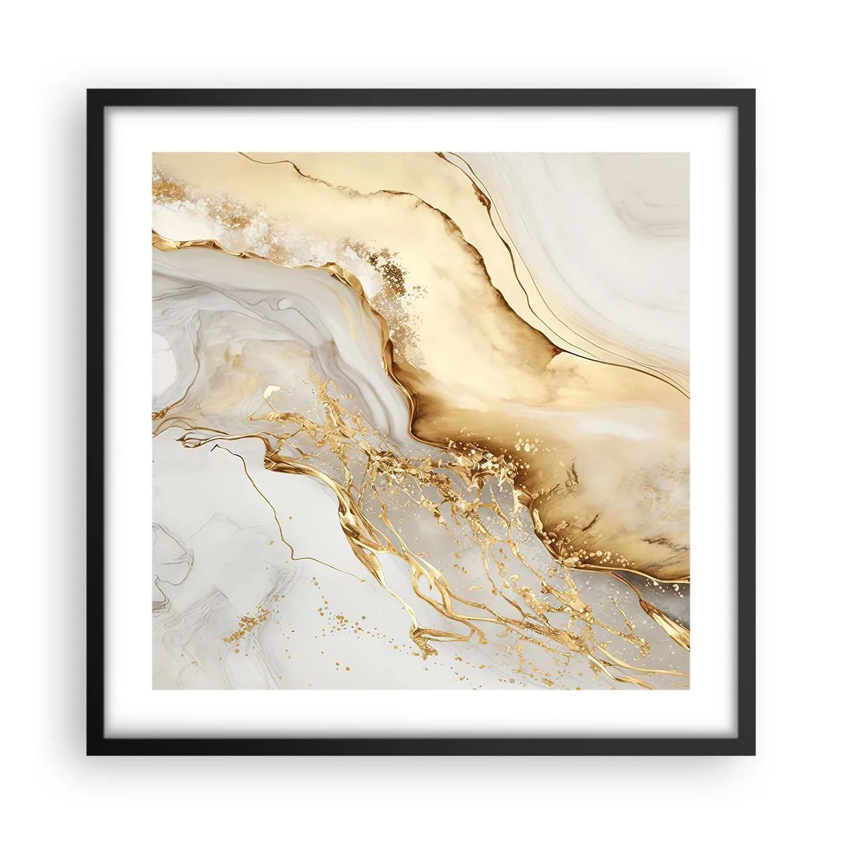 Poster in einem schwarzem Rahmen - Abstraktion: Schönheit und Güte - 50x50 cm