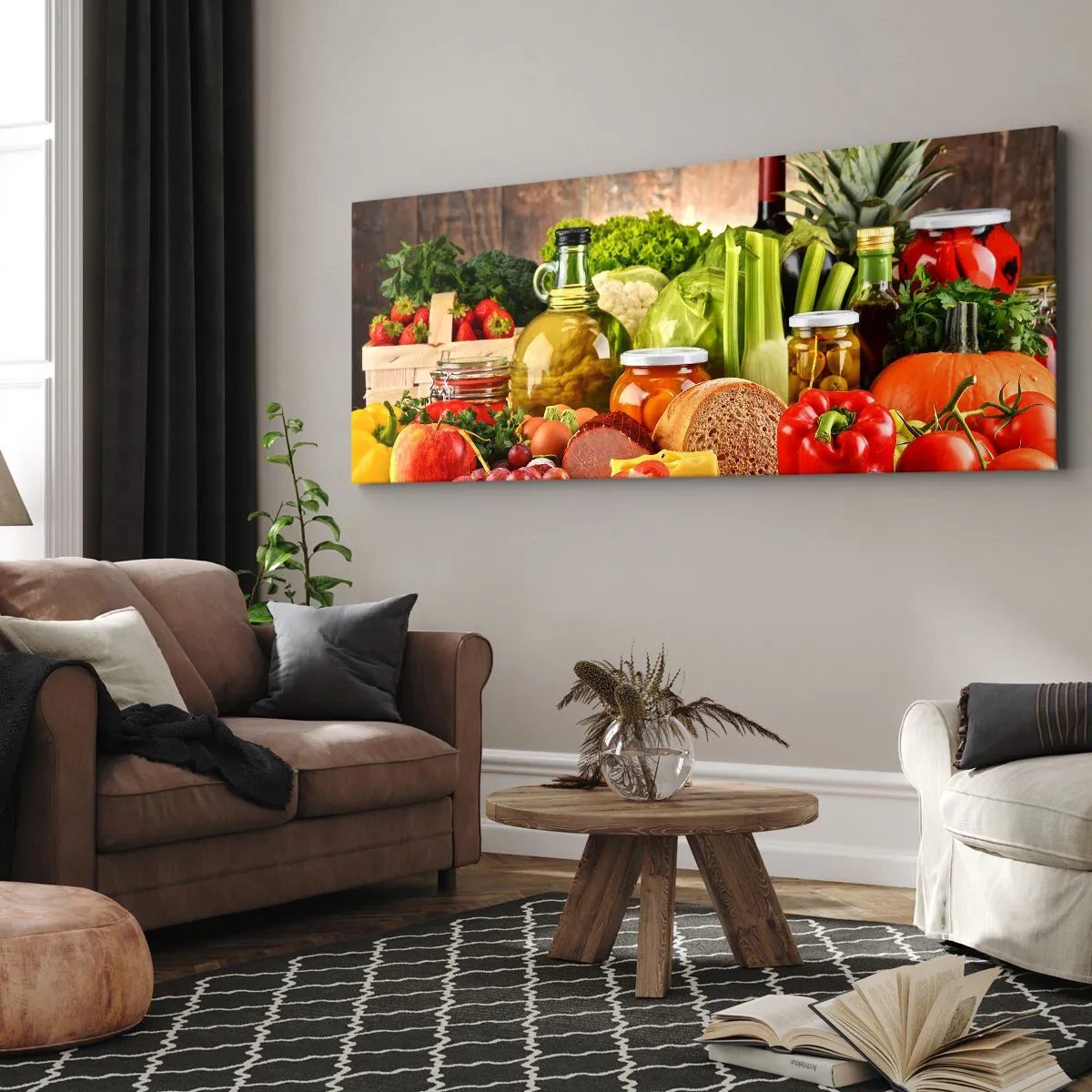 Bild auf Leinwand - Leinwandbild - Geräuchert, gebacken und eingelegt - 90x30 cm
