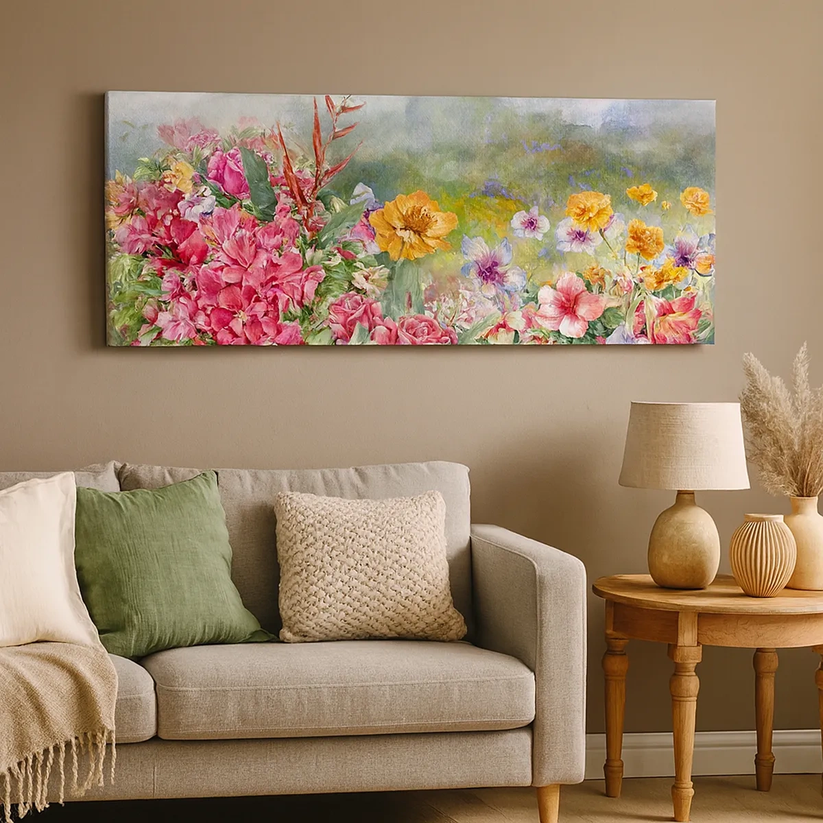 Bild auf Leinwand - Leinwandbild - Ein Garten, der verrückt geworden ist - 30x30 cm