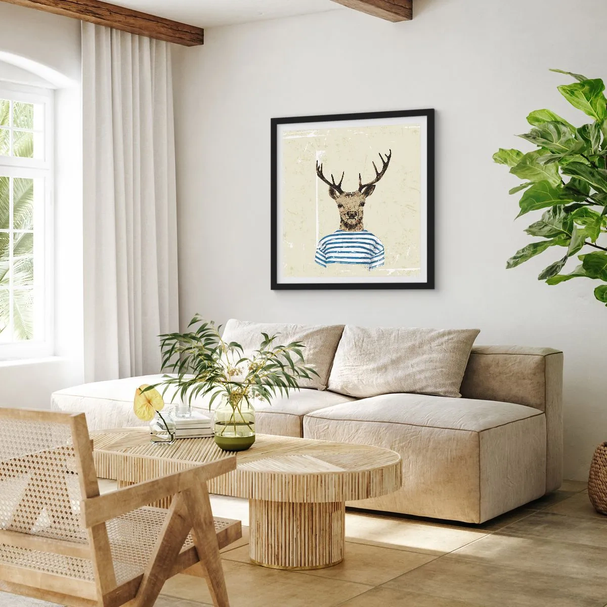 Poster in einem schwarzem Rahmen - Weil ich gestreifte T-Shirts mag! - 30x30 cm