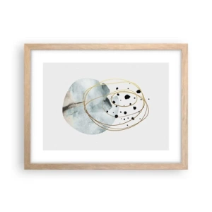 Poster in einem Rahmen aus heller Eiche - Vom Weltraum umarmt - 40x30 cm